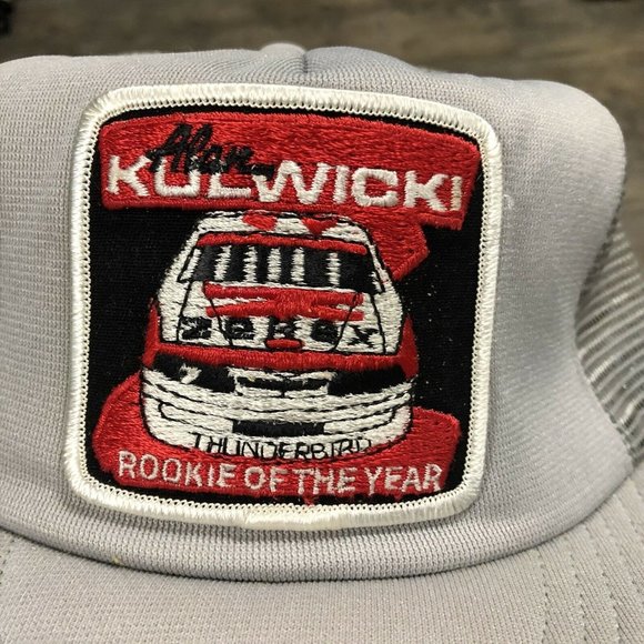Vintage Alan Kulwicki Rookie Of‎ The Year Trucker Hat Patch Made In USA Mesh - Picture 3 of 9